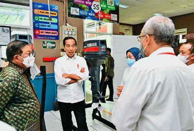 Di sela-sela kunjungan kerjanya ke Maluku Utara, Presiden Joko Widodo menyempatkan diri meninjau Balai Pelatihan Vokasi dan Produktivitas (BPVP) Kota Ternate.