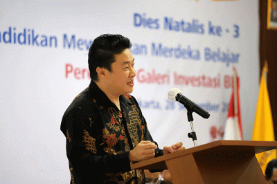 Peresmian Galeri Investasi di Universitas Dian Nusantara (UNDIRA), Jakarta, Rabu (28/9/2022).