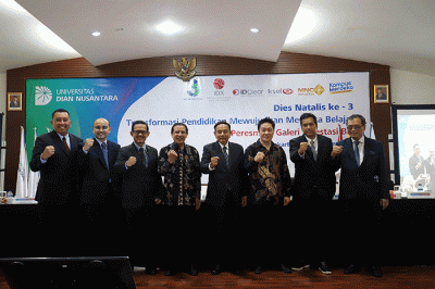 Peresmian Galeri Investasi di Universitas Dian Nusantara (UNDIRA), Jakarta, Rabu (28/9/2022).