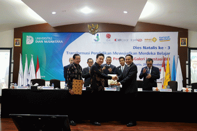 Peresmian Galeri Investasi di Universitas Dian Nusantara (UNDIRA), Jakarta, Rabu (28/9/2022).