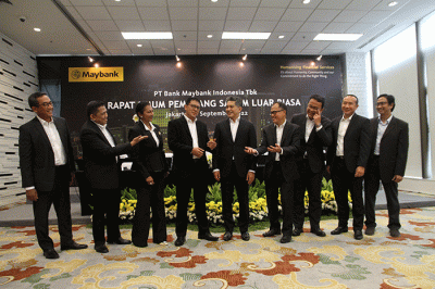 Rapat Umum Pemegang Saham Luar Biasa (RUPSLB) PT Bank Maybank Indonesia Tbk di Jakarta, Rabu (28/9/2022).