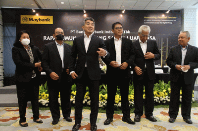 Rapat Umum Pemegang Saham Luar Biasa (RUPSLB) PT Bank Maybank Indonesia Tbk di Jakarta, Rabu (28/9/2022).