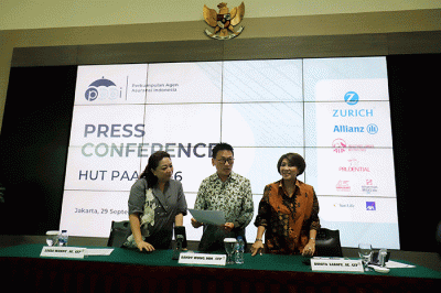 Keterangan pers Perkumpulan Agen Asuransi Indonesia (PAAI) di Jakarta, Kamis (29/9/2022).