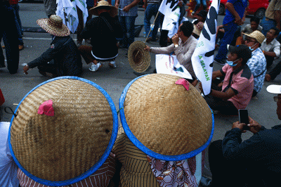 Ratusan petani dari sembilan desa di Sumsel mendatangi Kantor Wilayah Agraria Tata Ruang (ATR)/Badan Pertanahan Nasional Sumsel dan Kantor Gubernur Sumsel.