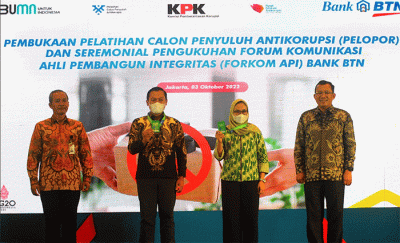 Untuk mendukung gerakan anti korupsi dan penegakan integritas di lingkungan kerja BTN, Bank BTN menggelar pelatihan calon Penyuluh Anti Korupsi.