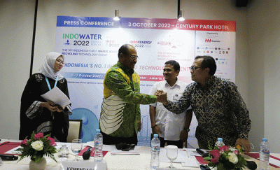 Keterangan pers terkait penyelenggaraan Pameran dan Forum Teknologi Terpadu 2022 di Jakarta, Senin (3/10/2022).