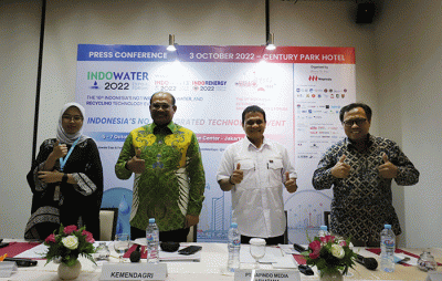 Keterangan pers terkait penyelenggaraan Pameran dan Forum Teknologi Terpadu 2022 di Jakarta, Senin (3/10/2022).
