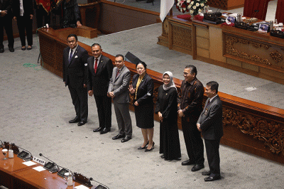 Rapat Paripurna DPR Ke-8 Masa Persidangan I Tahun Sidang 2022-2023 di Kompleks Parlemen, Senayan, Jakarta, Selasa (4/10/2022).