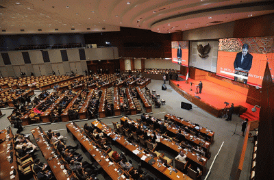 Menko Bidang Perekonomian Airlangga Hartarto menyampaikan pidato dalam Parliamentary Forum in The Context of The G20 Parliamentary Speakers’ Summit (P20).