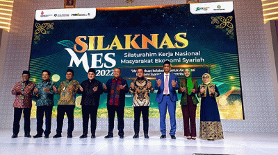 Ketua Umum Pengurus Pusat MES Erick Thohir saat memberikan sambutan dalam acara Silaknas MES di Jakarta, Sabtu (8/10/2022).