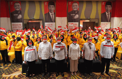 Kepala BP2MI Benny Rhamdani memberikan paparannya saat pelepasan Pekerja Migran Indonesia (PMI) Program Government to Government (G to G) Korea Selatan.