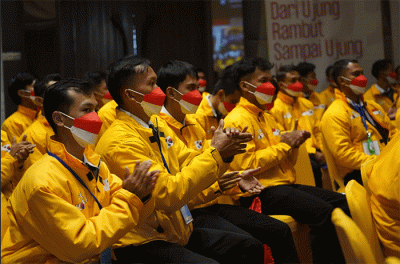 Kepala BP2MI Benny Rhamdani memberikan paparannya saat pelepasan Pekerja Migran Indonesia (PMI) Program Government to Government (G to G) Korea Selatan.