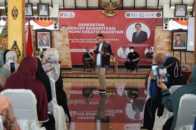 Kegiatan Geregetan: Gercep Bangkitkan Ekonomi Kreatif Magetan, di Pendopo Kabupaten Magetan.