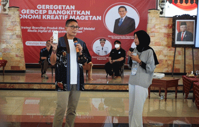 Kegiatan Geregetan: Gercep Bangkitkan Ekonomi Kreatif Magetan, di Pendopo Kabupaten Magetan.