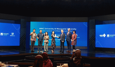 Kuliah umum serta meet and greet para mahasiswa baru MNC University dengan Macquarie University Representatives di MNC Conference Hall, iNews Tower.