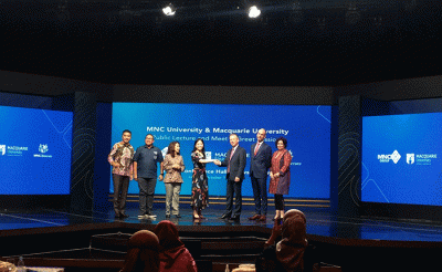 Kuliah umum serta meet and greet para mahasiswa baru MNC University dengan Macquarie University Representatives di MNC Conference Hall, iNews Tower.