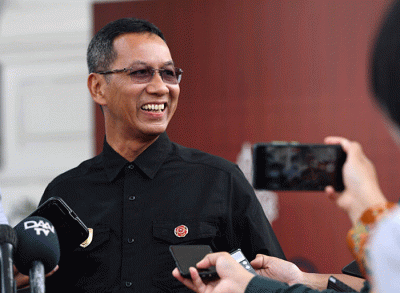 Heru Budi Hartono yang ditunjuk sebagai Penjabat (Pj) Gubernur DKI Jakarta memberikan keterangannya di Kompleks Istana Kepresidenan.