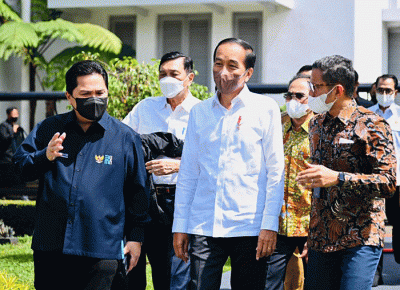 Presiden Joko Widodo meluncurkan vaksin Covid-19 buatan Bio Farma, IndoVac, di Pabrik PT Bio Farma (Persero), Kota Bandung, Provinsi Jawa Barat.