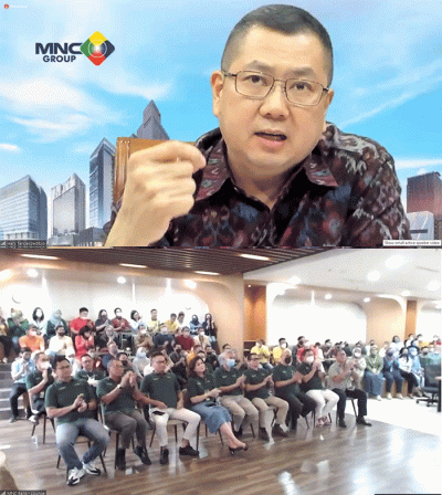 Perayaan syukuran HUT MNC Bank ke-8, Senin (17/10/2022).