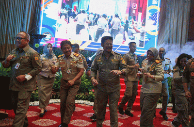Menteri Pertanian Syahrul Yasin Limpo saat memberikan sambutan dalam acara Peringatan Hari Karantina Pertanian ke-145 di Kementerian Pertanian.