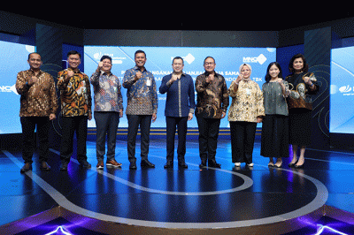Penandatanganan perjanjian kerja sama BPJS Ketenagakerjaan dan PT MNC Teknologi Nusantara di Jakarta, Kamis (20/10/2022).