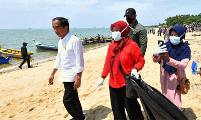 Presiden Joko Widodo mengunjungi Kampung Nelayan Tanjung Laut sekaligus berdialog dengan para nelayan di Kabupaten Bangka Barat.