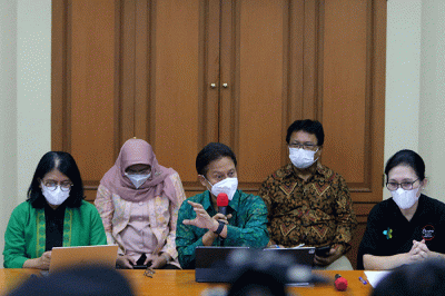 Menteri kesehatan Budi Gunadi Sadikin memberikan keterangan pers di Kantor Kementerian Kesehatan, Jakarta, Jumat (21/10/2022).