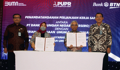 Perjanjian Kerja sama (PKS) tentang Penyediaan Jasa Layanan Perbankan kepada Pegawai Kementerian PUPR di Jakarta.