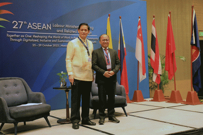Pertemuan Pejabat Tingkat Senior Bidang Ketenagakerjaan ASEAN (Senior Labour Officials Meeting / SLOM) di Filipina, Selasa (25/10/2022).