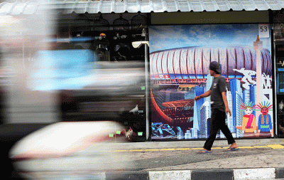 Para pedagang saat menunggu pembeli di pasar hewan Barito, Kebayoran Lama, Jakarta, Selasa (25/10/2022).