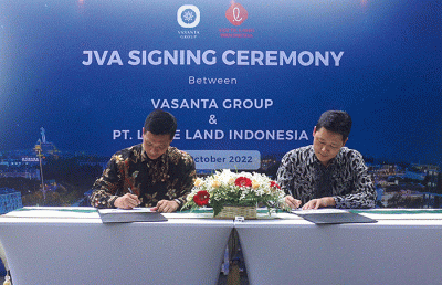 Penandatanganan joint venture agreement di Shila at Sawangan, Depok, Rabu (26/10/2022).