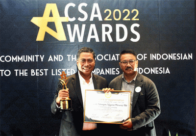 Bank BTN meraih penghargaan sebagai The Best Performance of Mortgage pada ajang CSA Awards yang diselenggarakan di Jakarta, Kamis (27/10/2022).