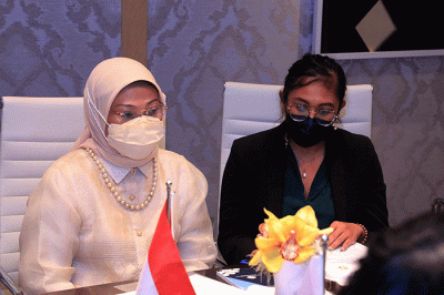 Menteri Ketenagakerjaan Ida Fauziyah melakukan pertemuan bilateral dengan Wakil Menteri Tenaga Kerja, dan Kesejahteraan Jepang, Yoji Kobayashi.