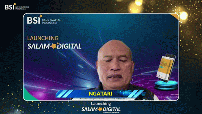 Direktur Retail Banking BSI Ngatari (kiri) dan Direktur Sales & Distribution BSI Anton Sukarna (kanan) saat meresmikan Portal Salam Digital BSI.