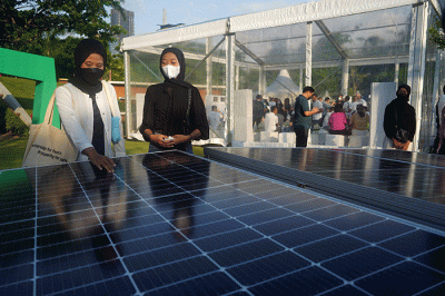 Green Future Festival di Hutan Kota, Gelora Bung Karno (GBK), Senayan, Jakarta, Minggu (30/10/2022).