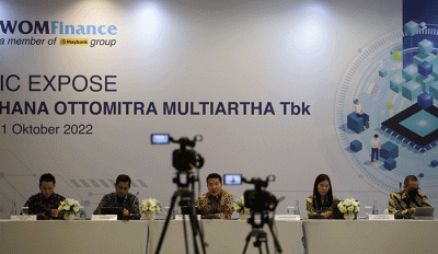 Public Expose Wom Finance di Jakarta, Senin (31/10/2022).