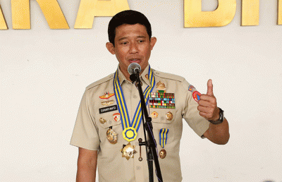Kepala BNPB Letjen TNI Suharyanto menjadi pembicara pada Kuliah Umum yang diikuti oleh Praja IPDN dan Civitas Academica IPDN di Kampus IPDN.