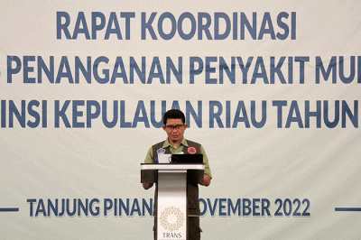 Rapat koordinasi yang dilakukan antara BNPB dengan jajaran Pemerintah Provinsi Kepri di Tanjung Pinang, Kamis (3/11/2022).