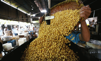 Pekerja menyelesaikan pembuatan tahu di pabrik rumahan kawasan Duren Tiga, Jakarta, Jumat (4/11/2022).