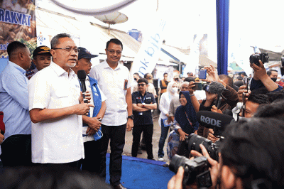 Menteri Perdagangan Zulkifli Hasan kembali melakukan sidak harga barang kebutuhan pokok di Pasar Tanjungsari, Sumedang, Jawa Barat, Jumat (11/11/2022).