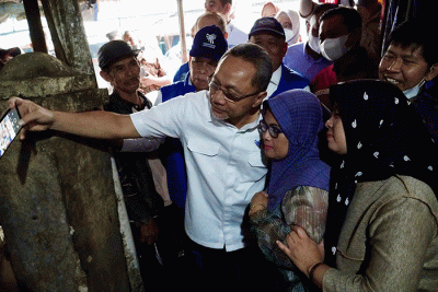 Menteri Perdagangan Zulkifli Hasan kembali melakukan sidak harga barang kebutuhan pokok di Pasar Tanjungsari, Sumedang, Jawa Barat, Jumat (11/11/2022).