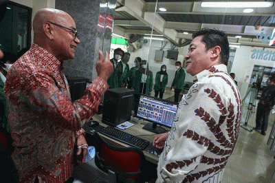 Peresmian Galeri Investasi BEI Fakultas Ekonomi dan Bisnis Universitas Nasional (FEB UNAS), Jakarta, Selasa (15/11/2022).
