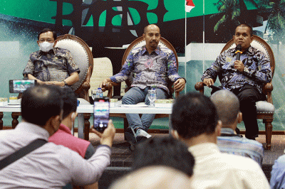 Diskusi Forum Legislasi di Kompleks Parlemen, Senayan, Jakarta, Selasa (15/11/2022).