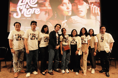 Peluncuran Film Like & Share di XXI, Senayan City, Jakarta, Senin (14/11/2022).