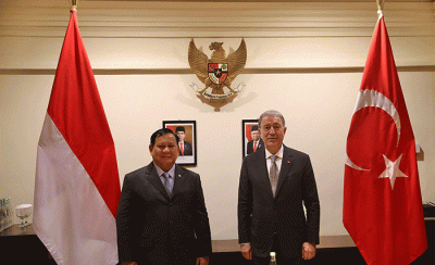 Menteri Pertahanan RI Prabowo Subianto melakukan pertemuan bilateral lanjutan dengan Menteri Pertahanan Turki, Hulusi Akar.