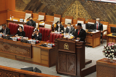 Rapat Paripurna DPR di Kompleks Parlemen, Senayan, Jakarta, Kamis (17/11/2022).