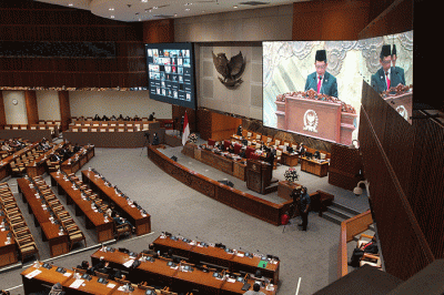 Rapat Paripurna DPR di Kompleks Parlemen, Senayan, Jakarta, Kamis (17/11/2022).