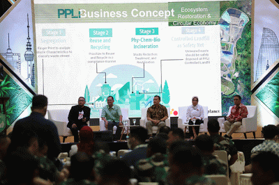 Diskusi bertajuk Agen Perubahan Sebagai Penggerak Restorasi Ekosistem di Aula Sudirman Markas Kodam Jaya, Jakarta, Selasa (22/11/2022).