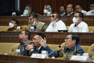 Kepala NFA Arief Prasetyo Adi saat Rapat Dengat Pendapat dengan Komisi IV DPR di Kompleks Parlemen, DPR, Jakarta, Rabu (23/11/2022).