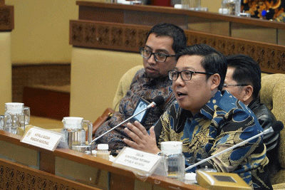 Kepala NFA Arief Prasetyo Adi saat Rapat Dengat Pendapat dengan Komisi IV DPR di Kompleks Parlemen, DPR, Jakarta, Rabu (23/11/2022).